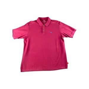 Tommy Bahama Mens Polo Shirt XL Burgundy Short Sleeve Marlin Logo